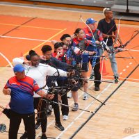 Local and International archers on the shooting line at the recently concluded DAC Indoor Championship.